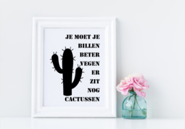 Cactus poster met dubbelzinnige tekst