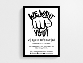 We want you - Vacature Poster