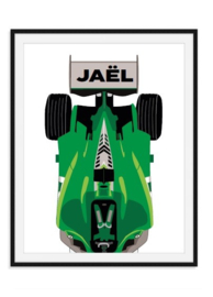 F1 racewagen met naam - wandposter