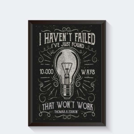 Gloeilamp met tekst Thomas Edison poster