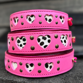 HALSBAND - MY VALENTINE BUBBLEGUM PINK - dalmatiër print