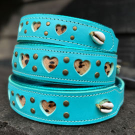 HALSBAND - MY VALENTINE BOLD IN BLUE - panter print