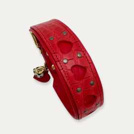 HALSBAND - MY VALENTINE CROCO RED