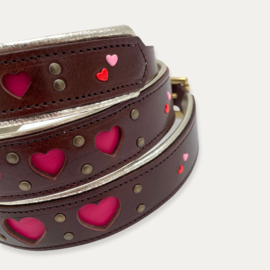 HALSBAND - MY VALENTINE BROWN PINK