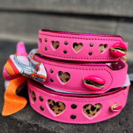 HALSBAND - MY VALENTINE BUBBLEGUM PINK - panter print