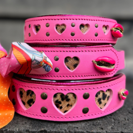 HALSBAND - MY VALENTINE BUBBLEGUM PINK - panter print