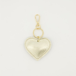 LEATHER HEART - GOUD