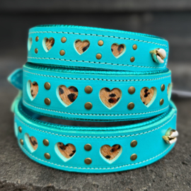 HALSBAND - MY VALENTINE BOLD IN BLUE - panter print