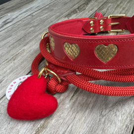 HALSBAND - HEARTBEAD RED