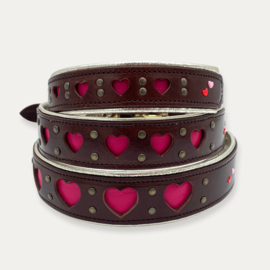 HALSBAND - MY VALENTINE BROWN PINK