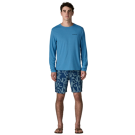 Patagonia L/S Cap Cool Daily Shirt – BOARDSHORT LOGO - LIGHT SHORE BLUE X-DYE
