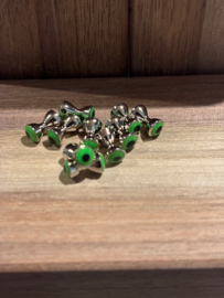 DUMBELL EYES  4.8mm  Silver/Green