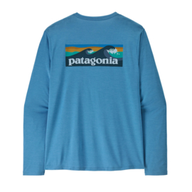 Patagonia L/S Cap Cool Daily Shirt – BOARDSHORT LOGO - LIGHT SHORE BLUE X-DYE