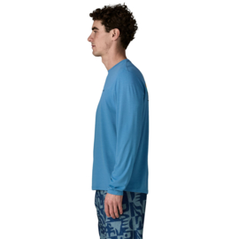 Patagonia L/S Cap Cool Daily Shirt – BOARDSHORT LOGO - LIGHT SHORE BLUE X-DYE