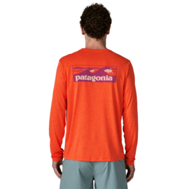 Patagonia L/S Cap Cool Daily Shirt – BOARDSHORT LOGO - ORANGE PEEL