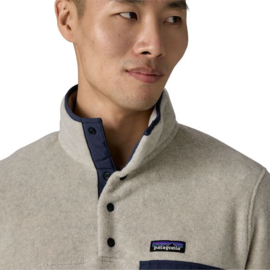 Patagonia M's Lightweight Synchilla Snap-T Pullover Oatmeal Heather/Smolder Blue