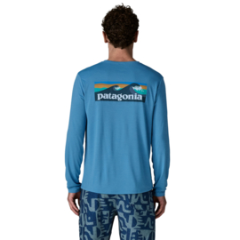 Patagonia L/S Cap Cool Daily Shirt – BOARDSHORT LOGO - LIGHT SHORE BLUE X-DYE