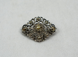 Antique Victorian silver and diamond brooch, ca. 1880