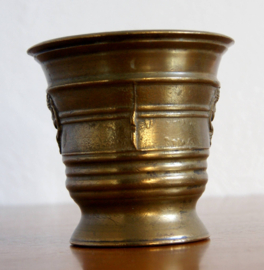 Small 19th century French antique bronze apothecary mortar and pestle