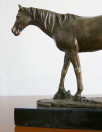Bronze horse sculpture, signed P. Broecke