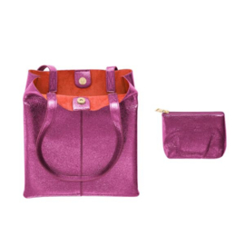 Shopper met pouch Fuchsia