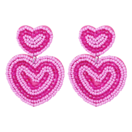 Statement oorbellen Pink Heart