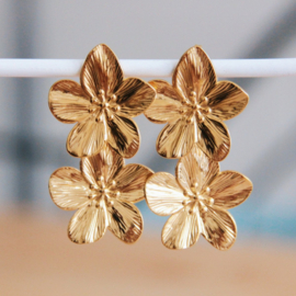 Statement oorbellen Flower | Goud