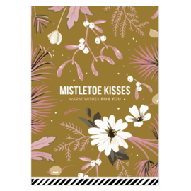 Kerstkaart Mistletoe Kisses