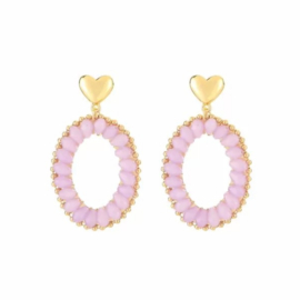 Oorbellen Gigi Soft Lilac | Goud