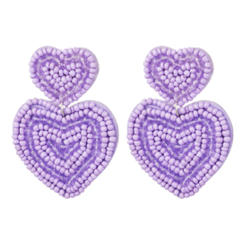 Statement oorbellen Lilac Heart