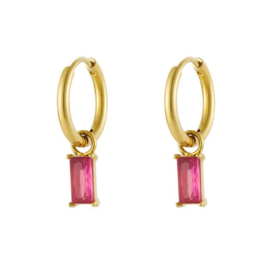 Oorbellen Nina Fuchsia | Goud