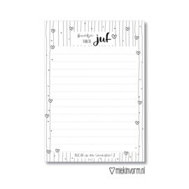 Notitieblok A6 | Briefje van de juf of meester