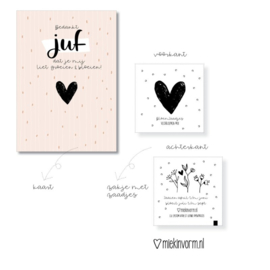 Ansichtkaart + zakje bloemzaadjes | Bedankt juf  of meester dat je mij liet groeien & bloeien