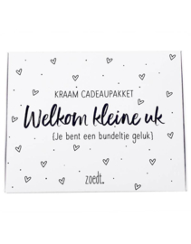 Kraam cadeaupakket 'Welkom kleine uk'