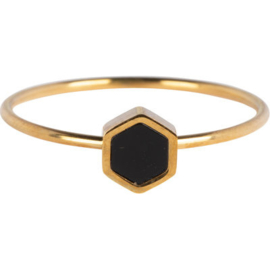 Charmin*s Ring Hexagram Gold Steel R711