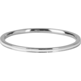 Charmin*s Ring Petite Shiny Steel White Enamel R696