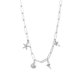 Collier Necklace With Charms 40 cm Zilver