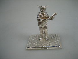 Zilveren Miniatuur Mandoline Speler uit ca. 1977