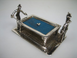 Oude Zilveren Miniatuur Biljart Tafel Amsterdam