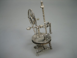 Zilveren Spinnenwiel miniatuur Zilver uit ca. 1979