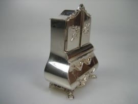 Zilveren Kabinet kast miniatuur uit ca. 1950 Schoonhoven