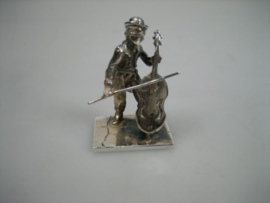Antieke zilveren miniatuurtje Cello speler uit ca. 1900