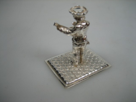 Zilveren Miniatuur Mandoline Speler uit ca. 1977