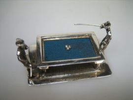 Oude Zilveren Miniatuur Biljart Tafel Amsterdam