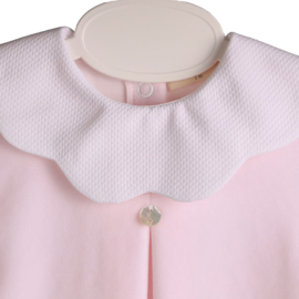 Baby Gi newborn pakje roze met witte kraag (velours)