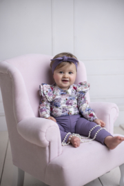 Ewa body met ruffle lange mouw bloemen