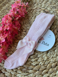 Meia Pata babyroze maillot met satijnen strik