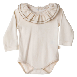 Baby Gi body dubbele kraag beige