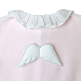 Baby Gi newborn pakje roze vleugels ruffle kraag (velours)