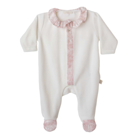Baby Gi newborn pakje ivoor met oud roze details (velours)